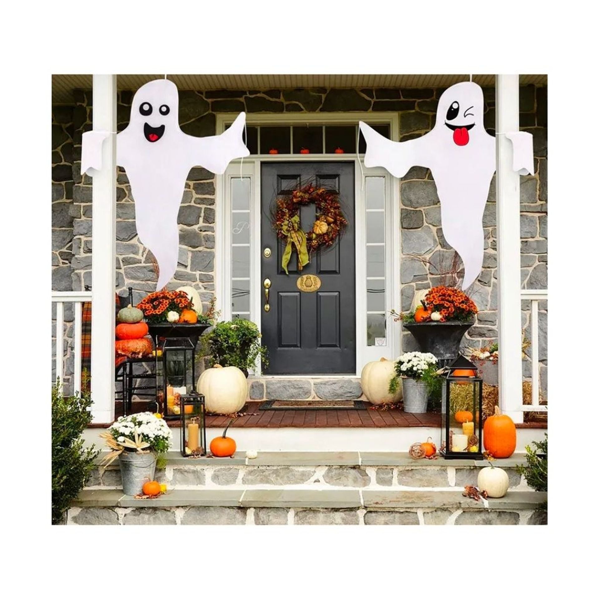 Coppia Decorazione Fantasma Appendibile in Feltro
