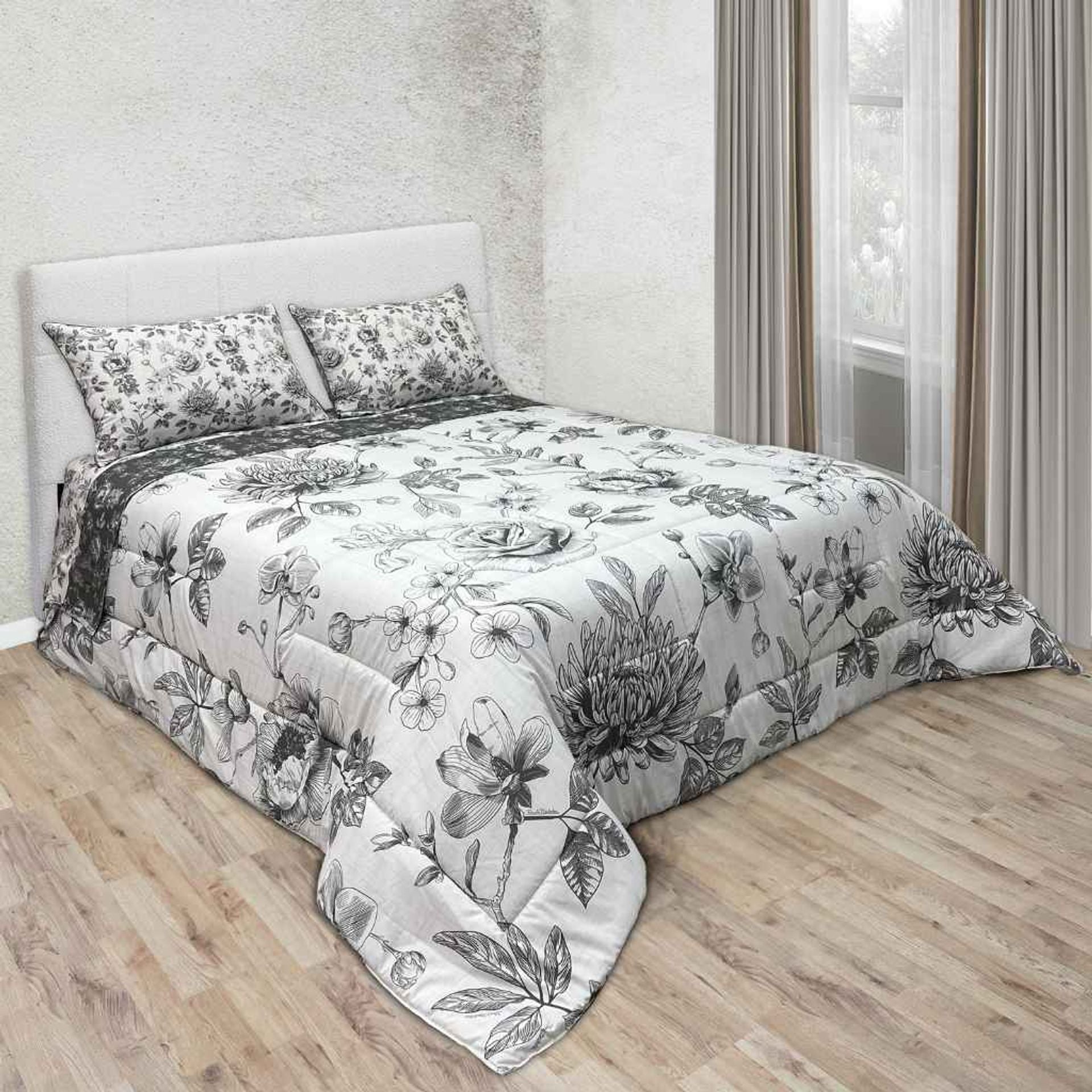 Trapunta matrimoniale Camelia in puro cotone made in Italy