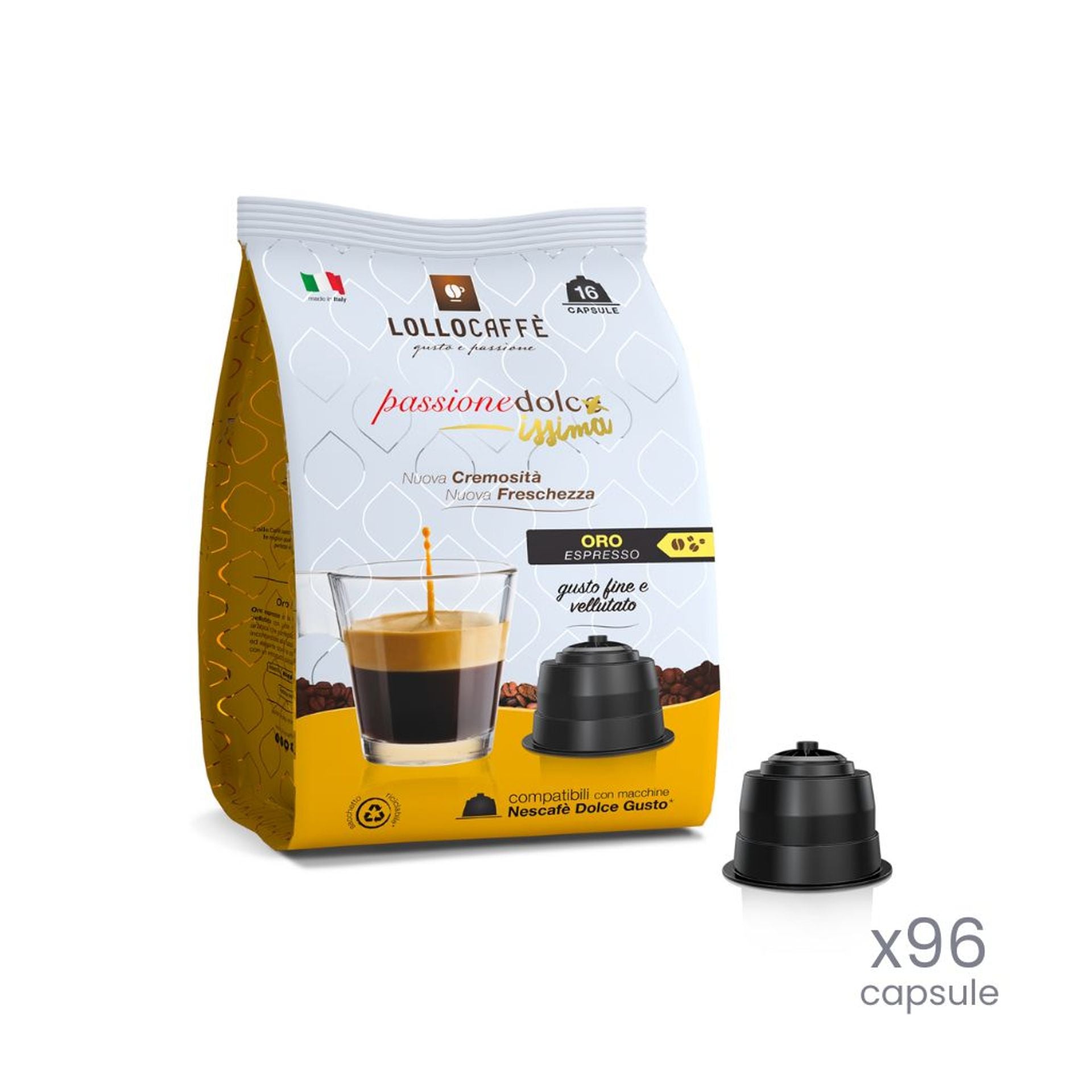 96 capsule Passione Dolce Oro compatibili Dolce Gusto