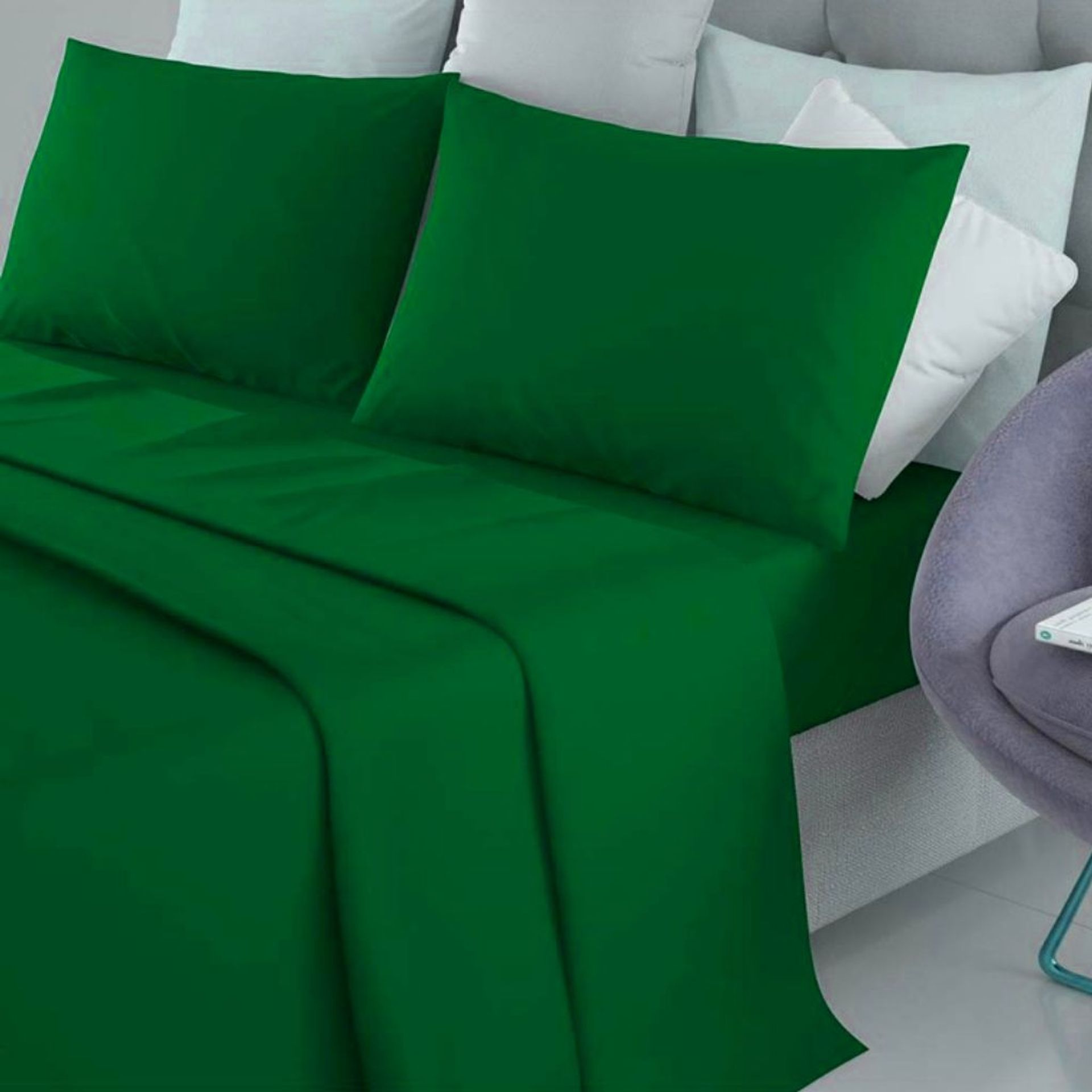 Set Completo Letto Lenzuola - 100% Cotone - Tinta Unita