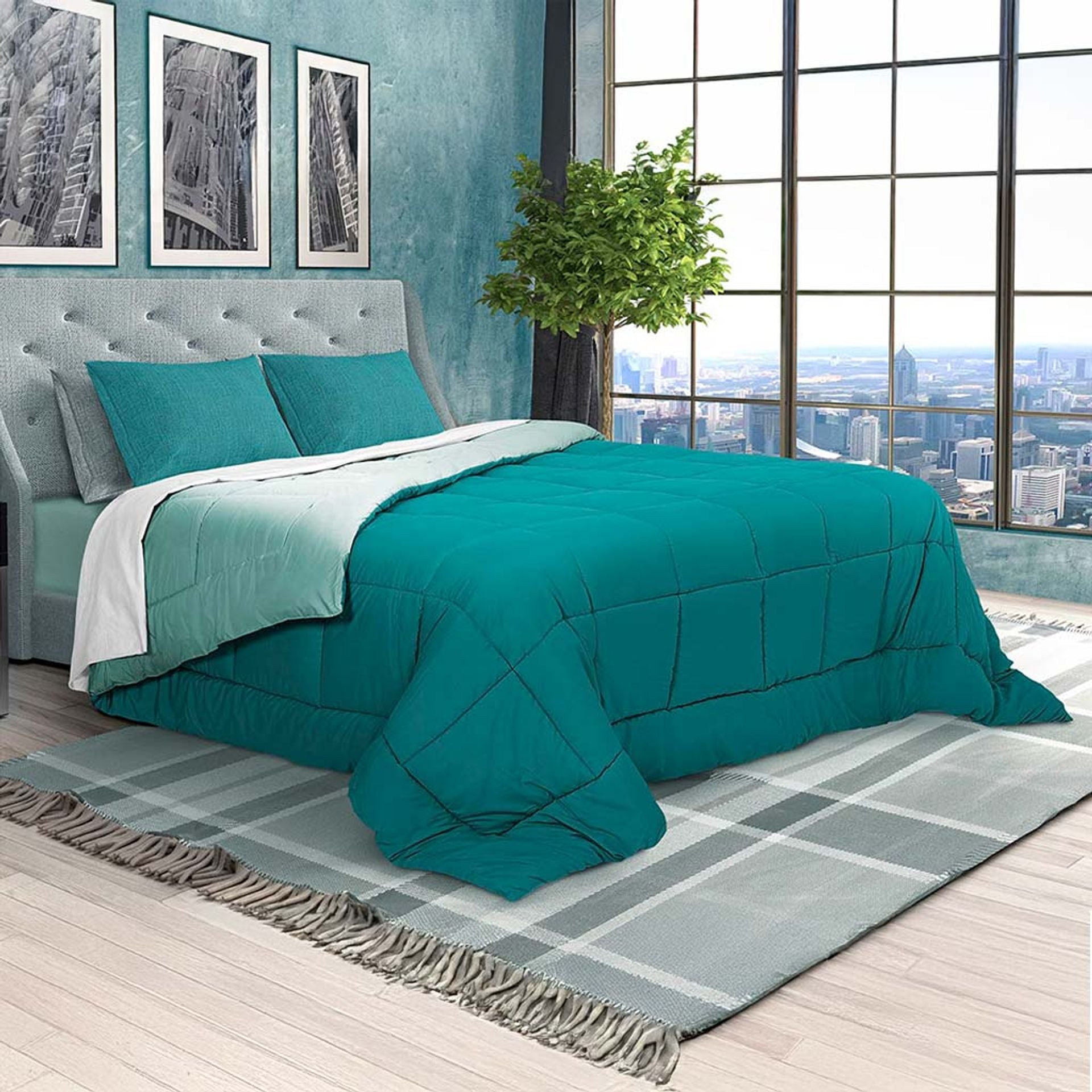 Trapunta in microfibra bicolor