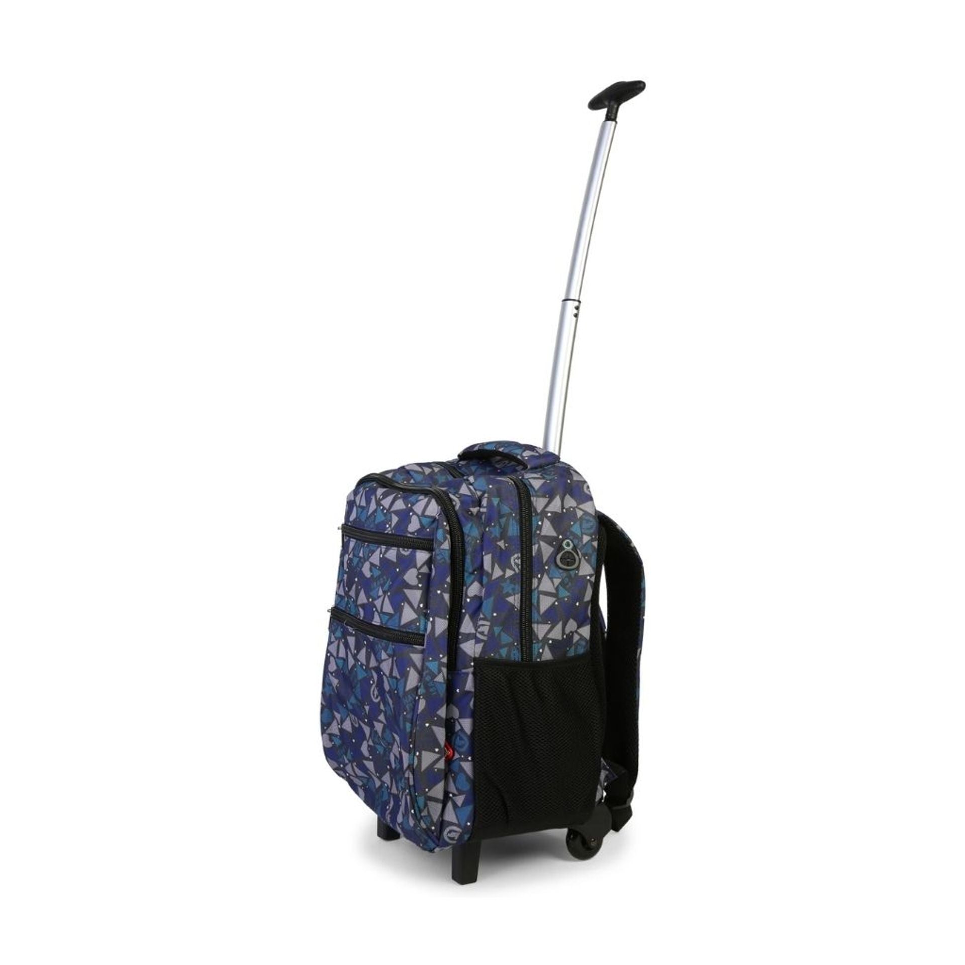 Zaino trolley scuola - bambini e ragazzi - 2 in 1 - spallacci uso zaino - fantasia cuori e triangoli