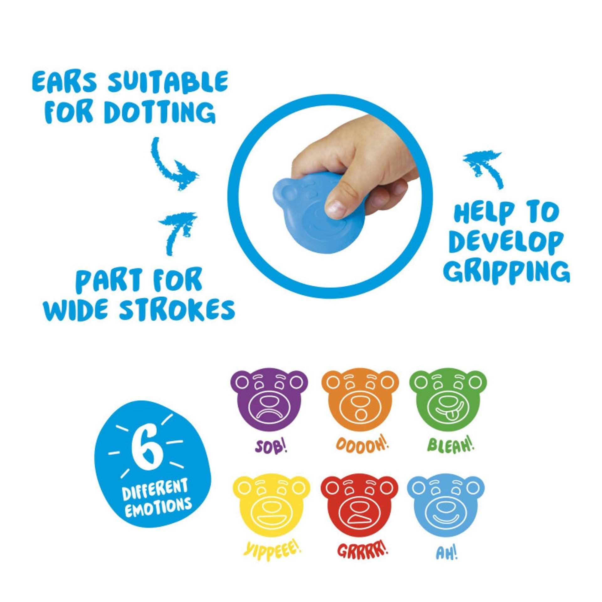 Scatola Plastica 48 Pastelli a forma di Orsetto - Teddy 1 in su