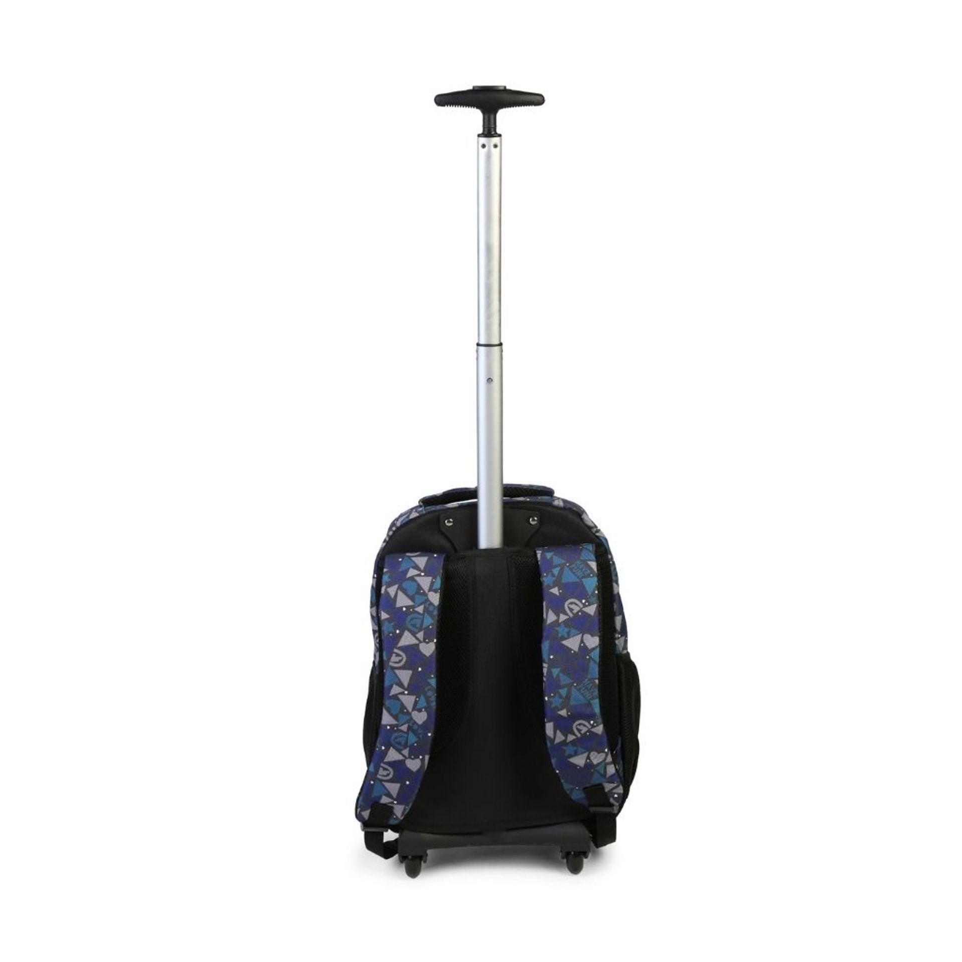 Zaino trolley scuola - bambini e ragazzi - 2 in 1 - spallacci uso zaino - fantasia cuori e triangoli