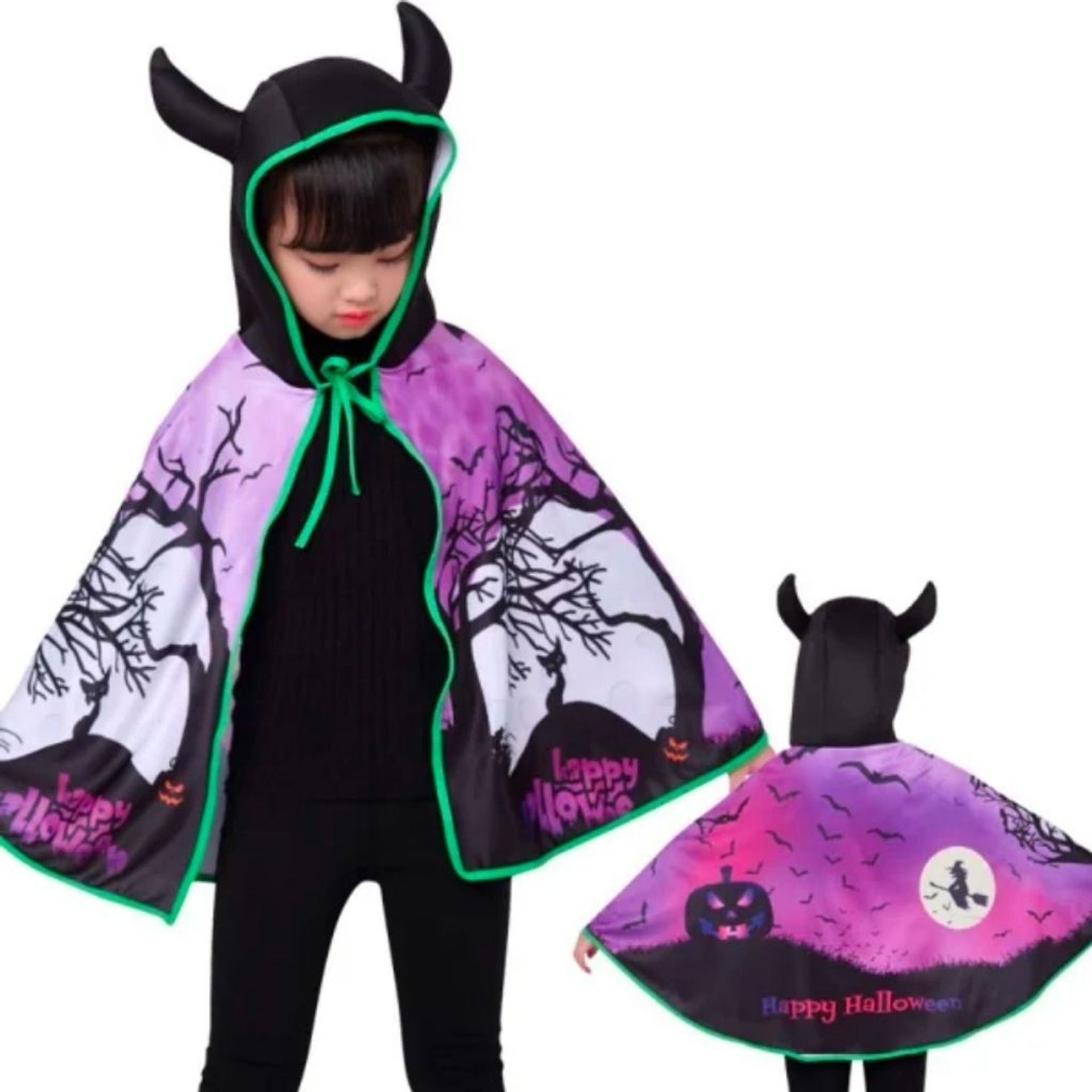 Set Mantello e Cappello Dark Pipistrelli Bambino