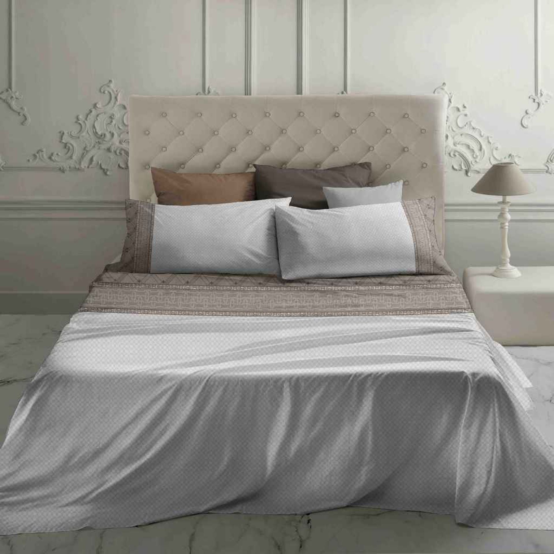 Completo letto matrimoniale maxi Muette 100% percalle di cotone 180 fili