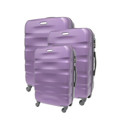 Set 3 valigie trolley rigido bagaglio a mano 55cm media 65cm grande 75,5cm con 4 ruote