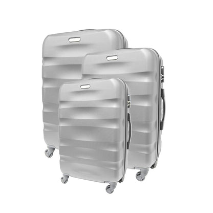 Set 3 valigie trolley rigido bagaglio a mano 55cm media 65cm grande 75,5cm con 4 ruote
