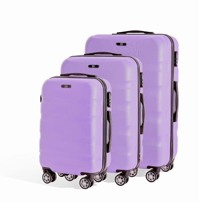 Set 3 valigie trolley rigido bagaglio a mano 56cm media 66cm grande 76,5cm con 4 ruote