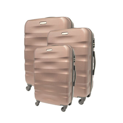 Set 3 valigie trolley rigido bagaglio a mano 55cm media 65cm grande 75,5cm con 4 ruote