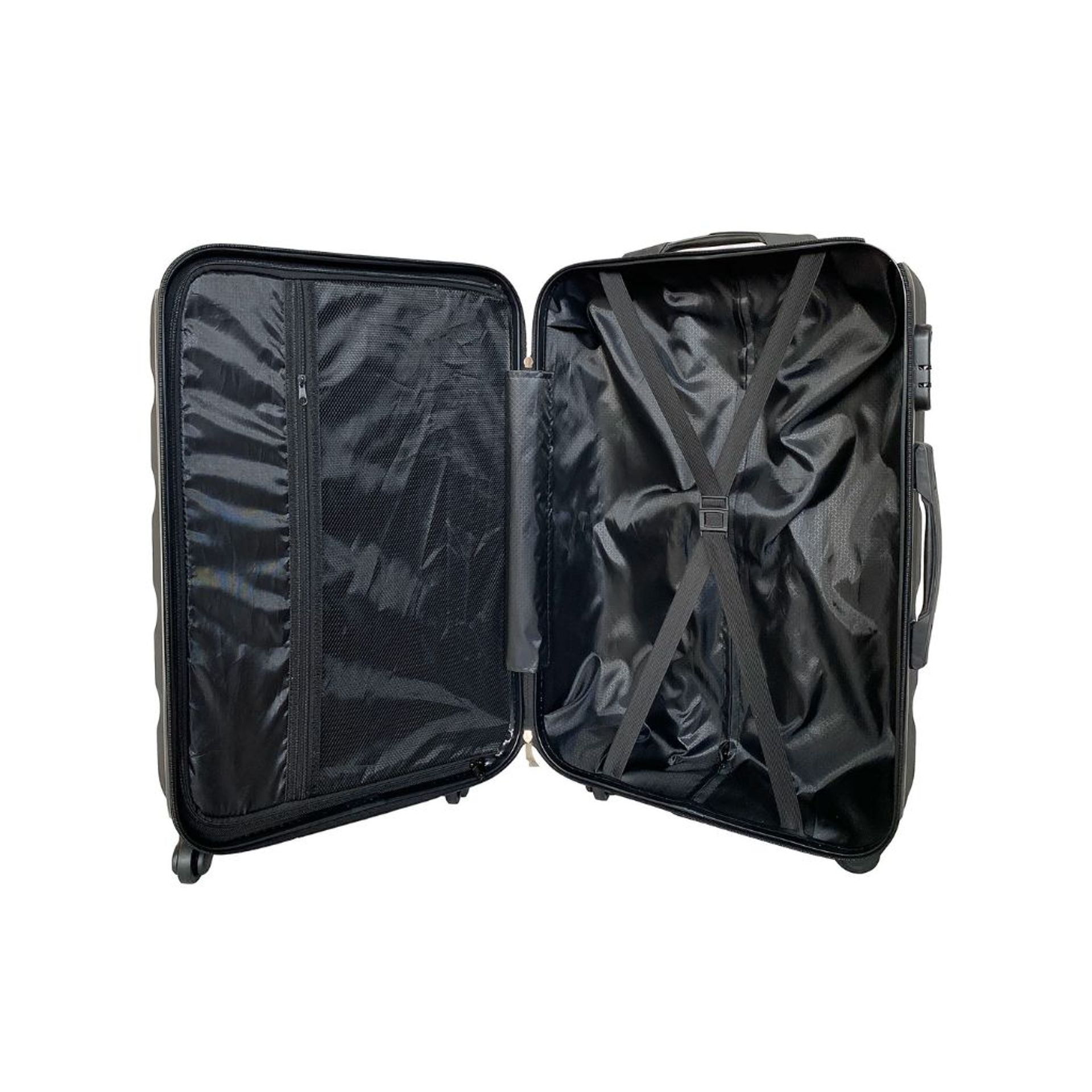 Set 3 valigie trolley rigido bagaglio a mano 55cm media 65cm grande 75,5cm con 4 ruote