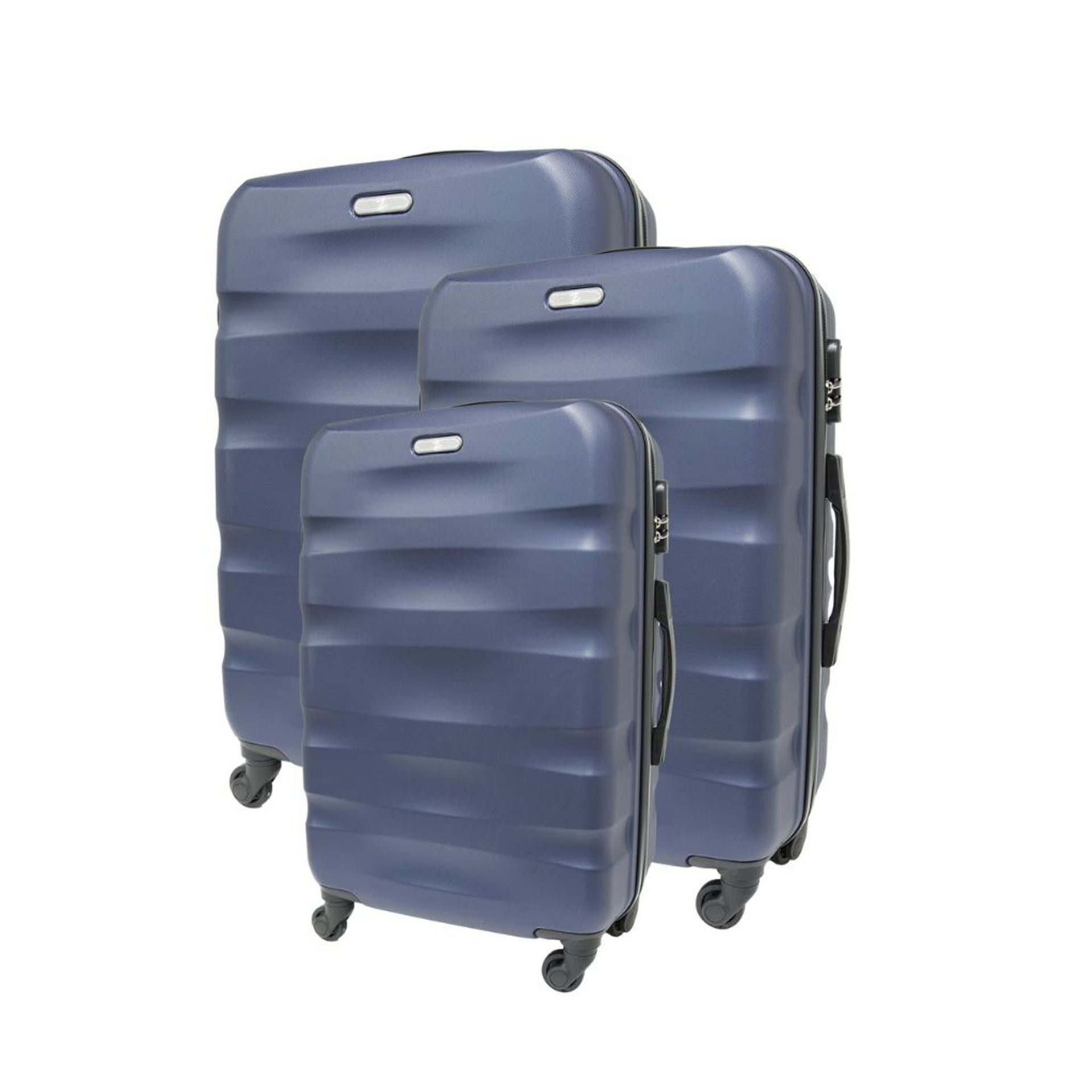 Set 3 valigie trolley rigido bagaglio a mano 55cm media 65cm grande 75,5cm con 4 ruote